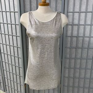Tristan, Women’s Silver Sleeveless Top, Size Medium